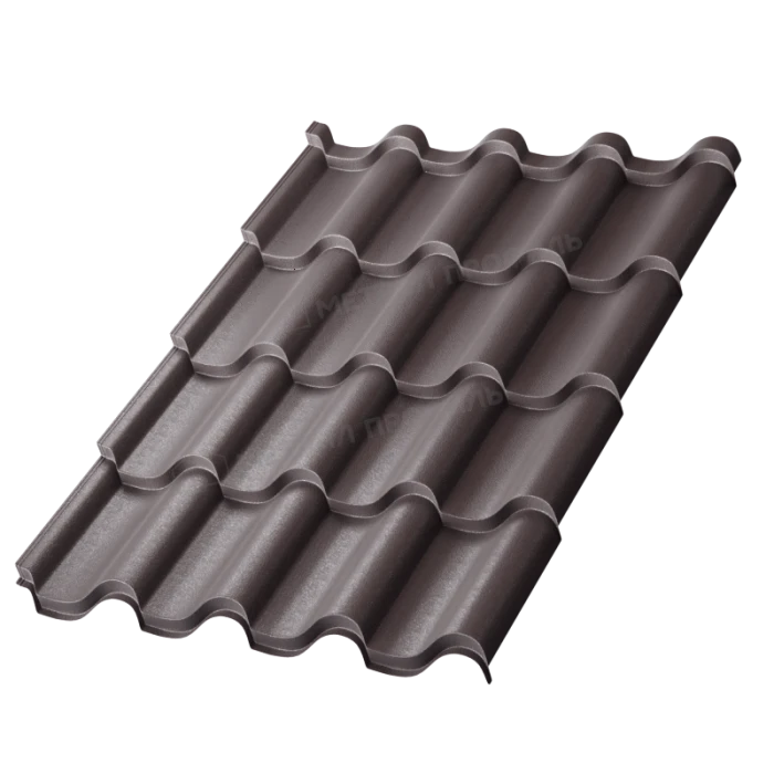 Металлочерепица Металл-Профиль Монтерроса-XL 0,5 VikingMP® E RAL 8019 Серо-коричневый